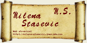 Milena Stašević vizit kartica